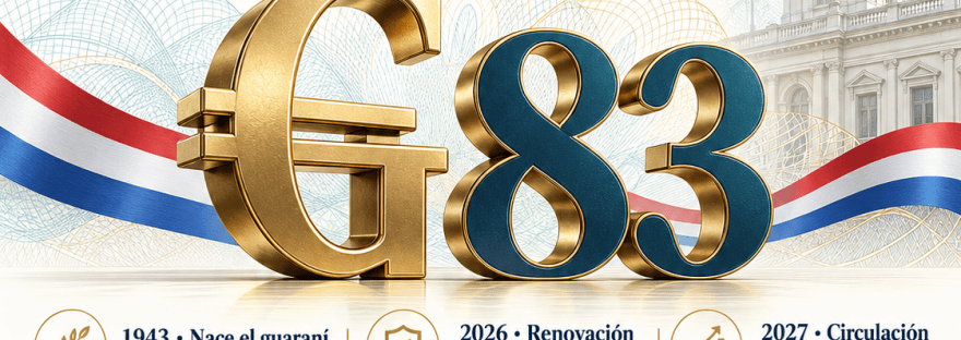 Flyer de ContaSosa sobre los 83 años del guaraní, la renovación de sus billetes y la circulación prevista para 2027.