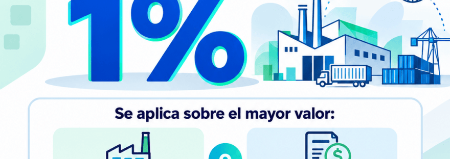 Flyer de ContaSosa sobre el tributo único del 1% del régimen de maquila en Paraguay, aplicado sobre el mayor valor entre el valor agregado nacional y la factura de exportación
